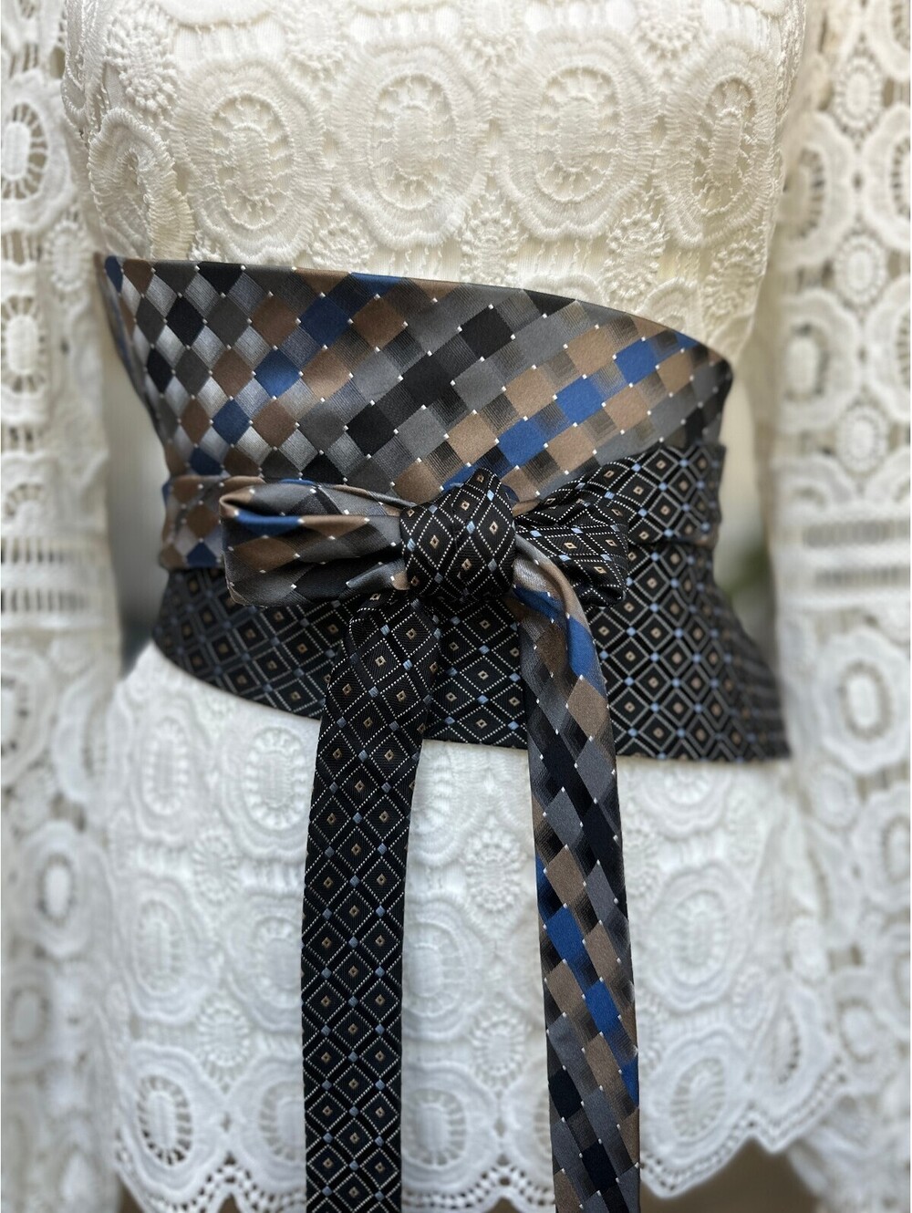 Upcycled Silk Obi Waist Belt | Corset Cinching Wrap | OOAK | OS